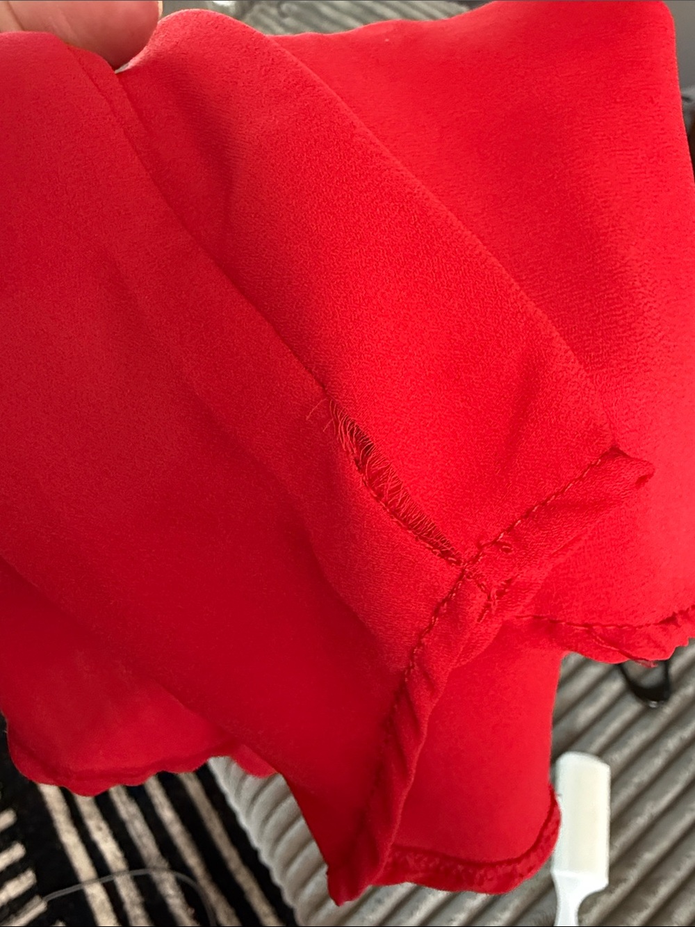 Pink Rose Bright Red V-Neck Short Sleeve Blouse - Picture 4 of 4